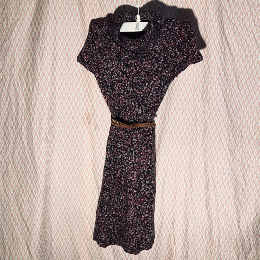 Pink & Black Girls Sweater-dress Great for Spring